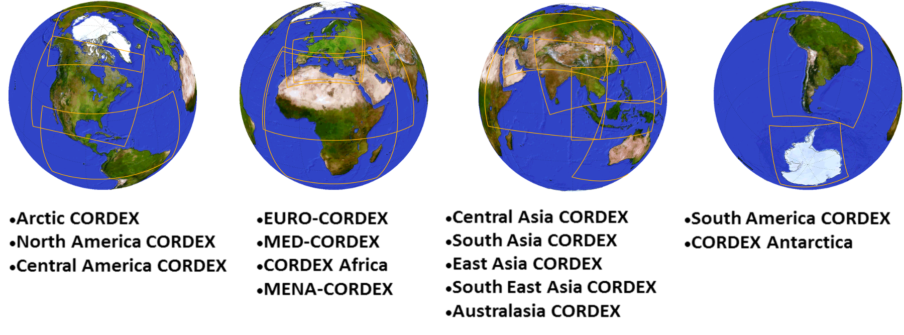 CORDEX globes and domains small