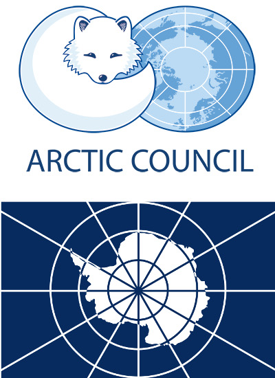 Logos of the Arctic Council and Antarctic Treaty