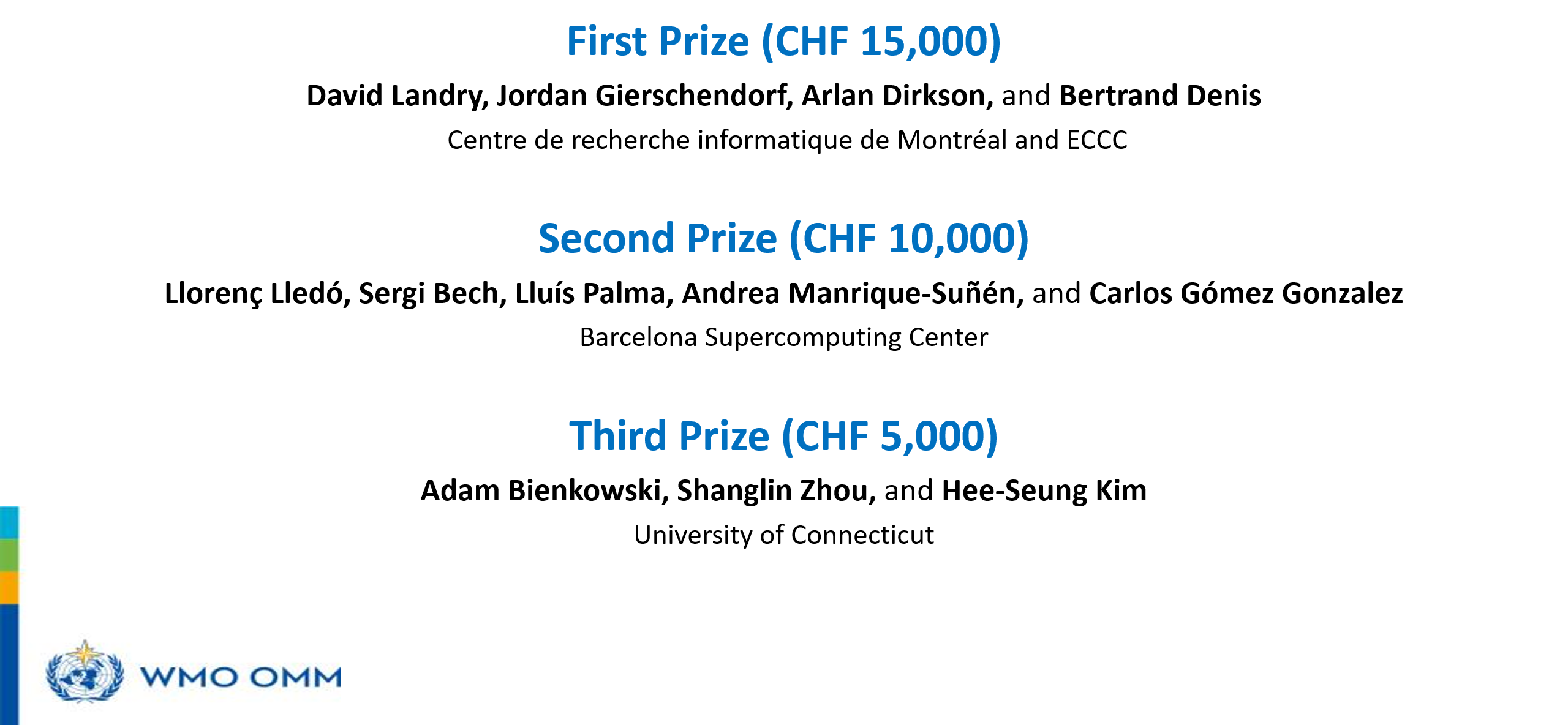 WMO Prize Challenge to improve Sub-seasonal to Seasonal Predictions using Artificial Intelligence